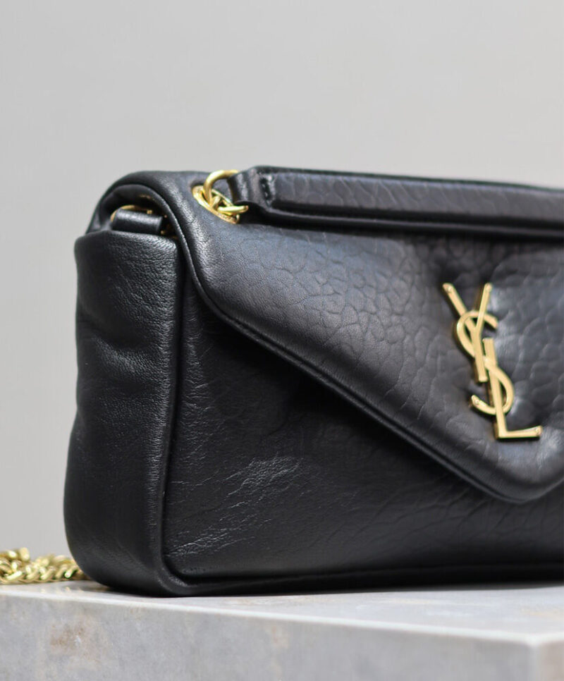 Saint Laurent Calypso Small In Plunged Lambskin Black